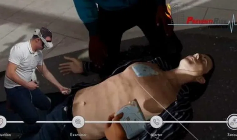 Atelier massage cardiaque avec réalité virtuelle, Paris La Défense, PREVENTIRISK