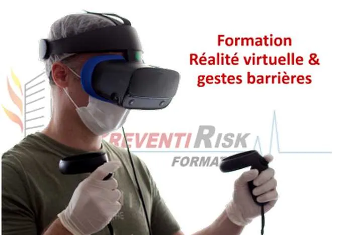 Formation en réalité virtuelle et les gestes barrières, Paris La Défense, PREVENTIRISK